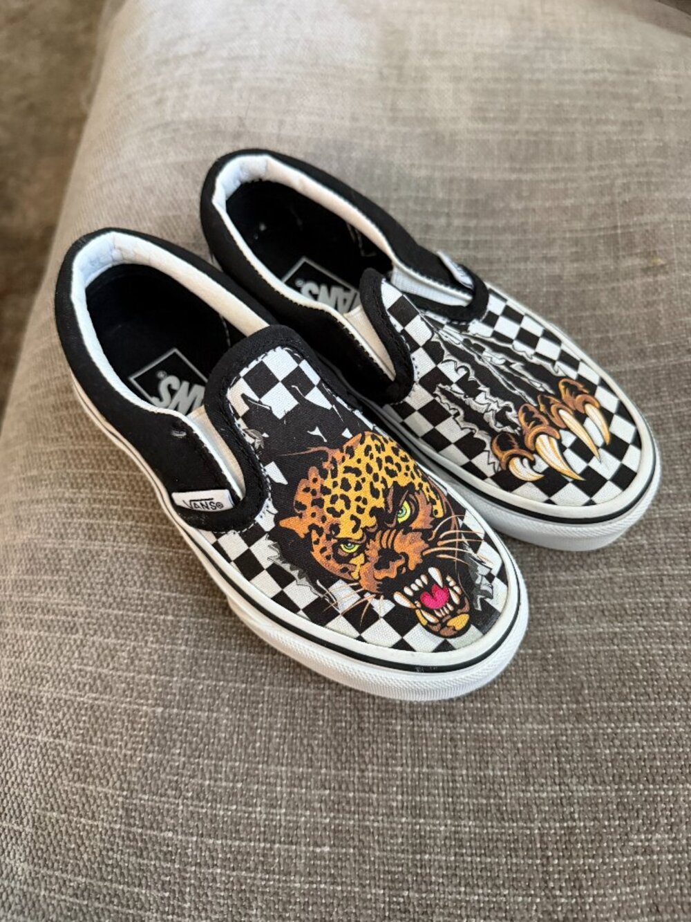 Vans Toddler Classic Slip-On Jaguar Checkerboard Shoes Size 10.5 NWOB